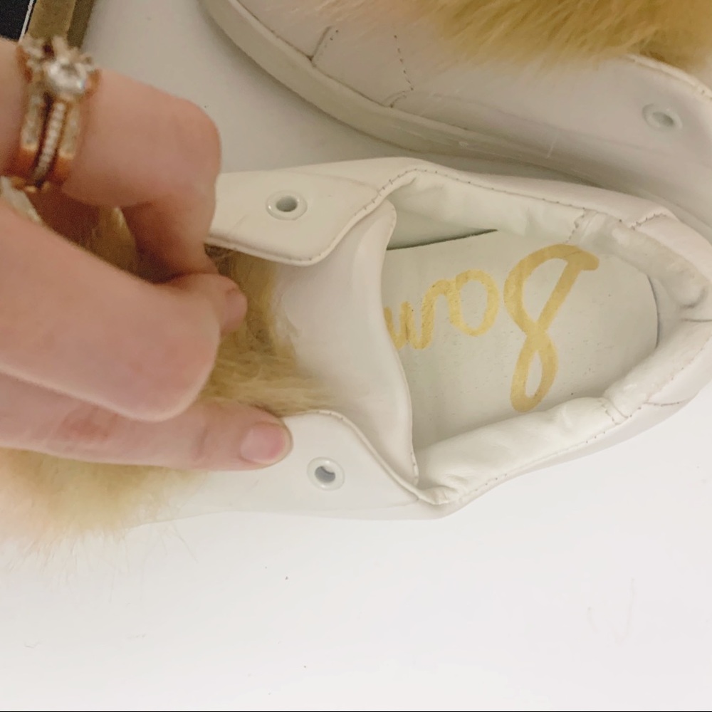 Sam Edelman faux fur pom pom sneakers - Picture 8 of 9